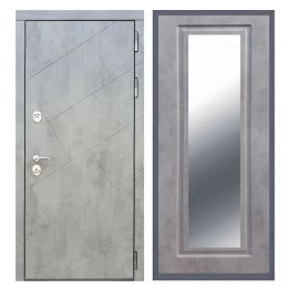 Дверь входная Great Doors Х22 Бетон Темный Зеркало Мини ФЛЗ-120 Бетон Темный