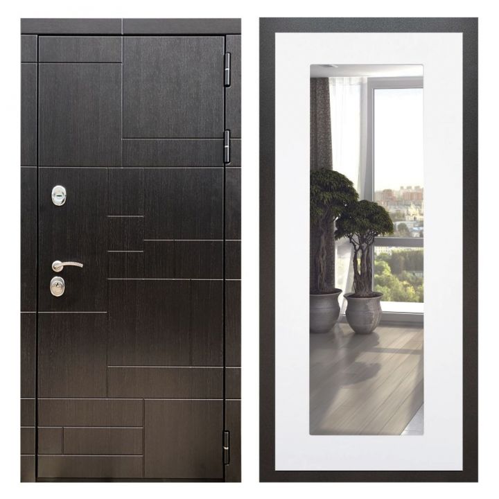 Дверь входная Great Doors Х20 Венге Зеркало 18 Белый Софт