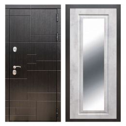 Дверь входная Great Doors Х20 Венге Зеркало Мини ФЛЗ-120 Бетон Светлый