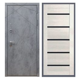 Дверь входная Great Doors Х13 Бетон Темный Царга СБ-14 Лиственница беж Темный Лакобель