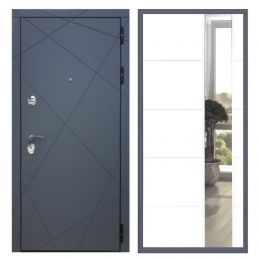 Дверь входная Great Doors Х13 Силк Титан Зеркало ЛФЛС-19 Белый Софт