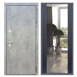 Дверь входная Great Doors Х22 Бетон Темный Зеркало Макси Венге