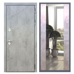 Дверь входная Great Doors Х22 Бетон Темный Зеркало Макси Бетон Светлый