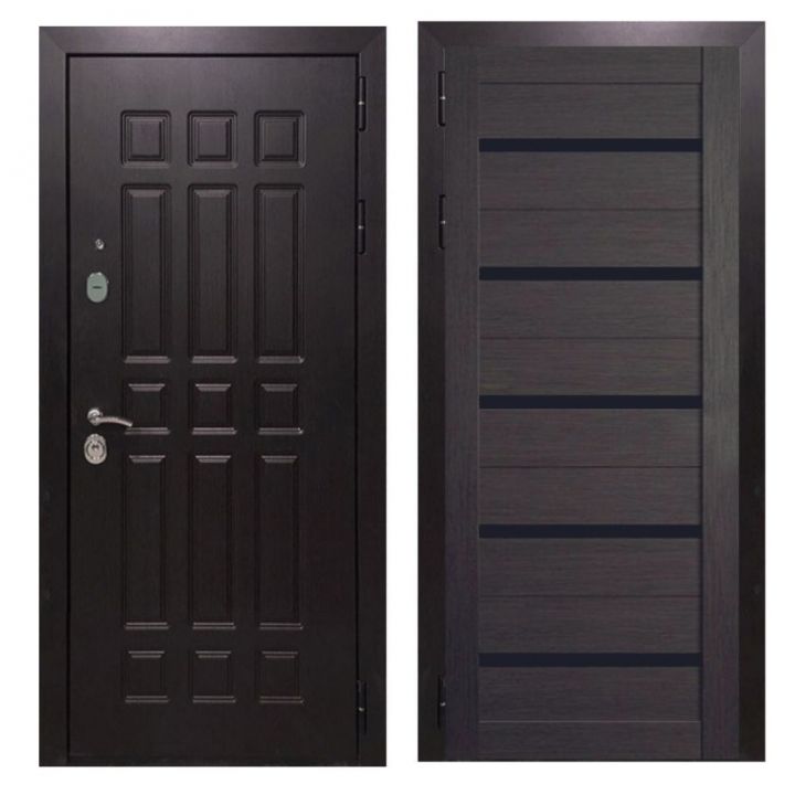 Дверь входная металлическая Great Doors Х8 Венге Царга СБ-14 Венге Темный Лакобель