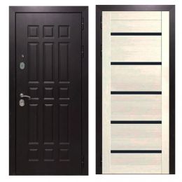 Дверь входная металлическая Great Doors Х8 Венге Царга СБ-14 Лиственница беж Темный Лакобель