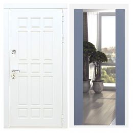 Дверь входная Great Doors Х8 Белая Шагрень Зеркало Макси Силк Титан