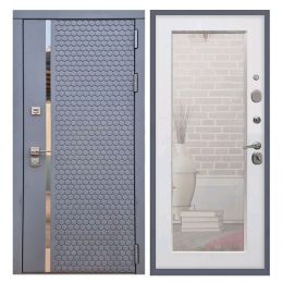 Дверь входная Great Doors Х24 Силк Титан Зеркало 18 Белый Ясень