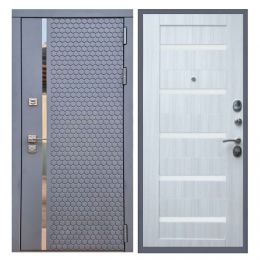 Дверь входная Great Doors Х24 Силк Титан Царга СБ-14 Сандал Светлый Белый Лакобель