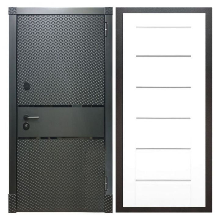 Дверь входная металлическая Great Doors X15 Черный Кварц Сити Белый Ясень