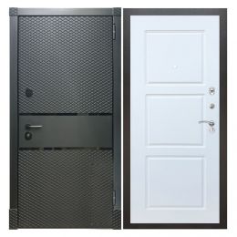 Дверь входная металлическая Great Doors Х15 Черный Кварц ФЛ-3 Белый Софт