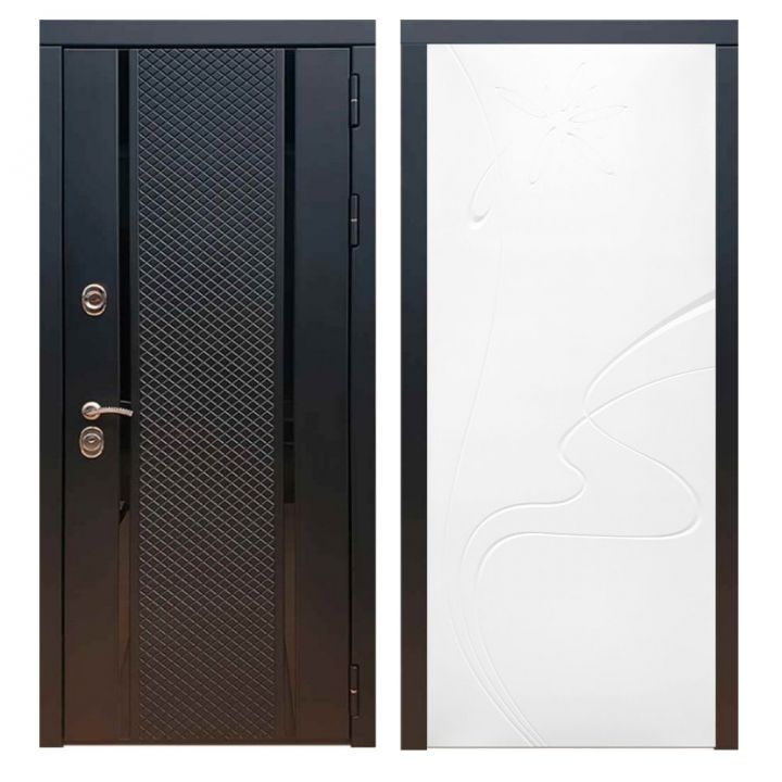 Дверь входная металлическая Great Doors Х25 Черный кварц ФЛ-258 Белый Софт
