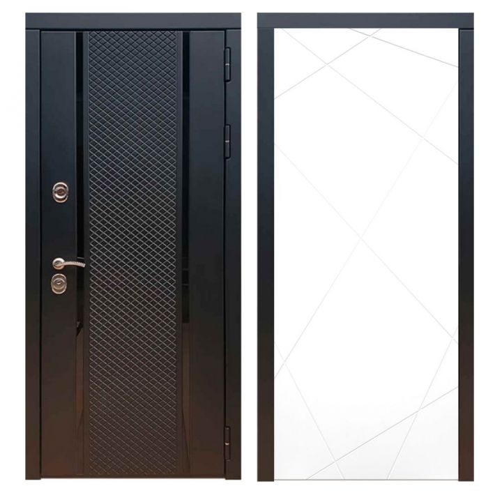 Дверь входная металлическая Great Doors Х25 Черный кварц ФЛ-291 Белый Софт