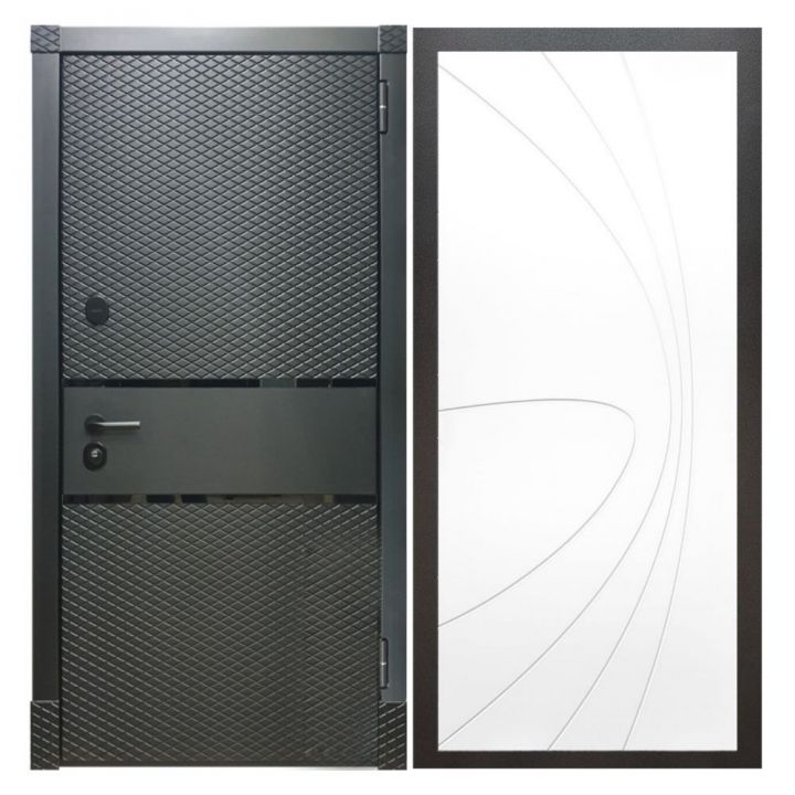 Дверь входная металлическая Great Doors Х15 Черный Кварц ФЛ-248 Белый Софт