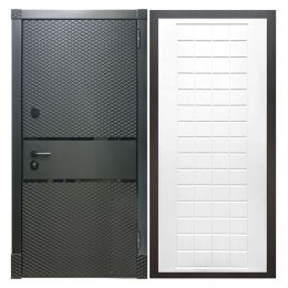 Дверь входная металлическая Great Doors Х15 Черный Кварц ФЛ-256 Белый Софт