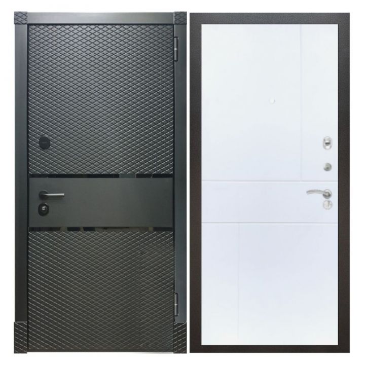 Дверь входная металлическая Great Doors Х15 Черный Кварц ФЛ-290 Белый Софт