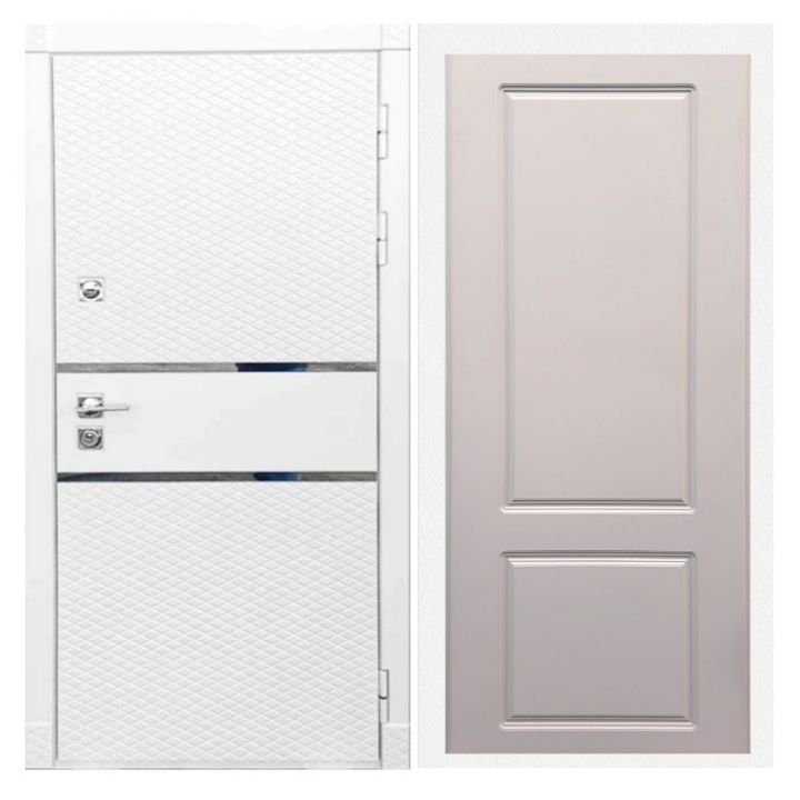 Дверь входная Great Doors Х15 Белый Софт ФЛ-117 Софт Грей