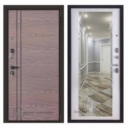 Дверь входная Двери Регионов LIBERTY V2 Сандал Белый Зеркало