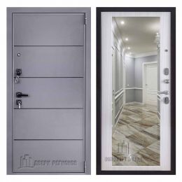 Дверь входная Двери Регионов LIBERTY H4 Сандал Белый Зеркало