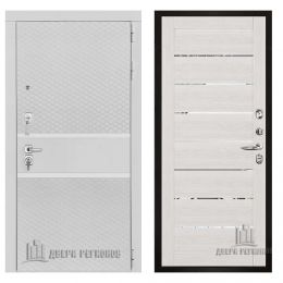 Дверь входная Двери Регионов Президент Тренд 2 Белый Матовый 2125 Капучино Велюр