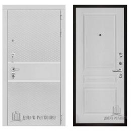 Дверь входная Двери Регионов Президент Тренд 2 Белый Матовый Турин Эмаль Белая