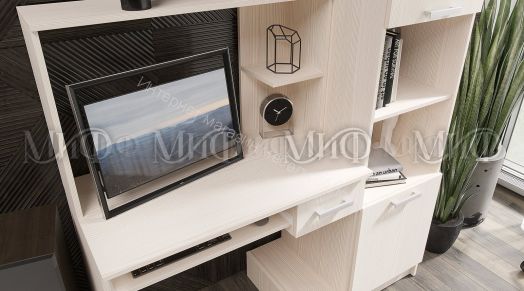 Стол компьютерный №3 с пеналом Сандал светлый