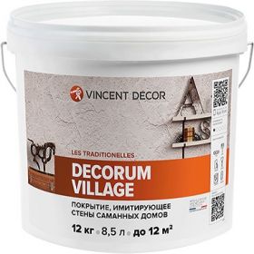 Декоративная Штукатурка Vincent Decor Decorum Village 12кг с Эффектом Мазанки / Винсент Декорум Виладж