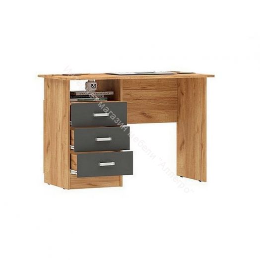 Стол письменный Мартина ЛДСП Графит, Дуб Крафт