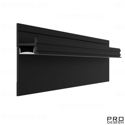 Теневой плинтус скрытого монтажа Pro Design 7209 Черный Муар RAL 9005