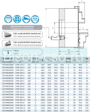 Польский токарный патрон BISON 3744-160-4 DIN 55029 Кэмлокк
