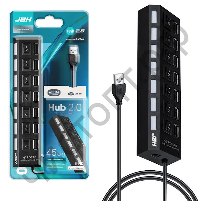 USB HUB USB-хаб H-06 USB 2.0 с выключ (7 USB)