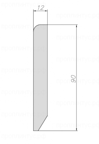 МДФ плинтус Pro Design Classic 6R любой цвет по RAL, NCS 12х90 мм