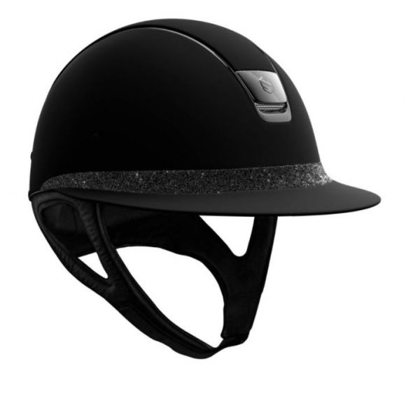 Шлем (жокейка) Samshield Miss Shield Shadowmatt black crystal fabric frontalband chrome black