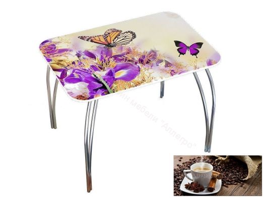 Стол обеденный прямоугольный 1000*670 фотопечать Кофе