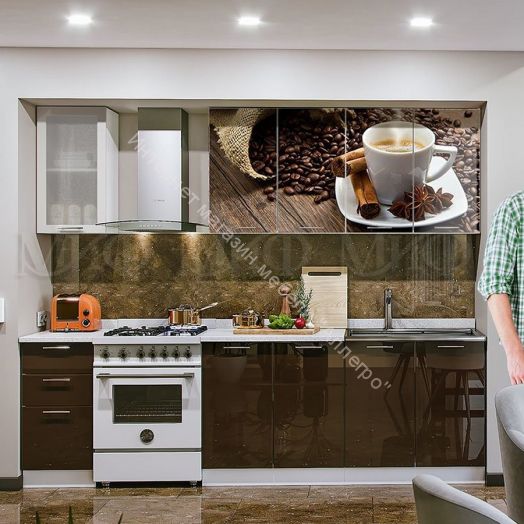 Кухня "Кофе" 2000 мм (Фотопечать)