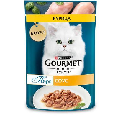 Влажный корм для кошек Gourmet Perle Нежное филе с курицей в соусе 75 гр