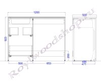 Тумба для стиральной машинки "Глосси-М-120 схема