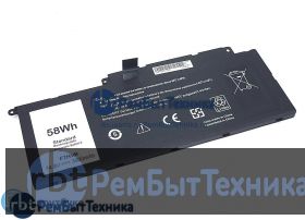 Аккумуляторная батарея для Dell F7HVR-4S1P 14.8V 58Wh черная OEM