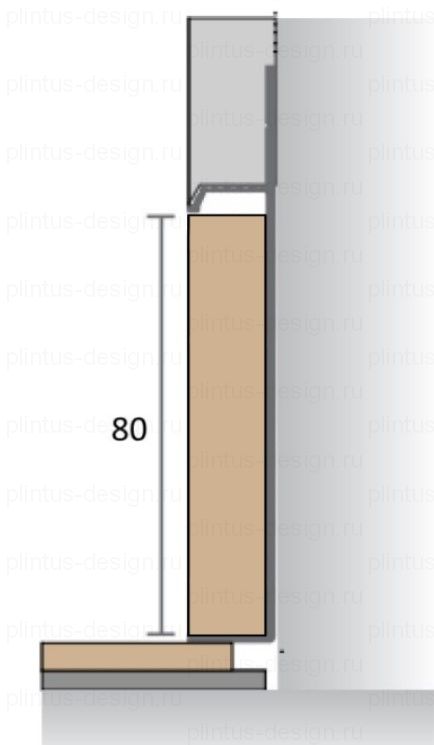 МДФ вставка Pro Design в скрытый плинтус 80 мм, эмаль по RAL