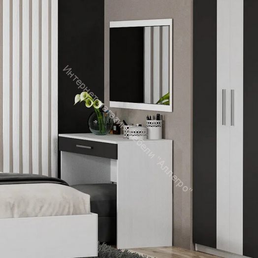 Туалетный столик Джолин ПМ 245.09 исп. 3 Графит Софт, Белый