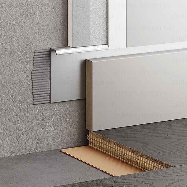 FD-03 скрытый мини плинтус серебро матовый