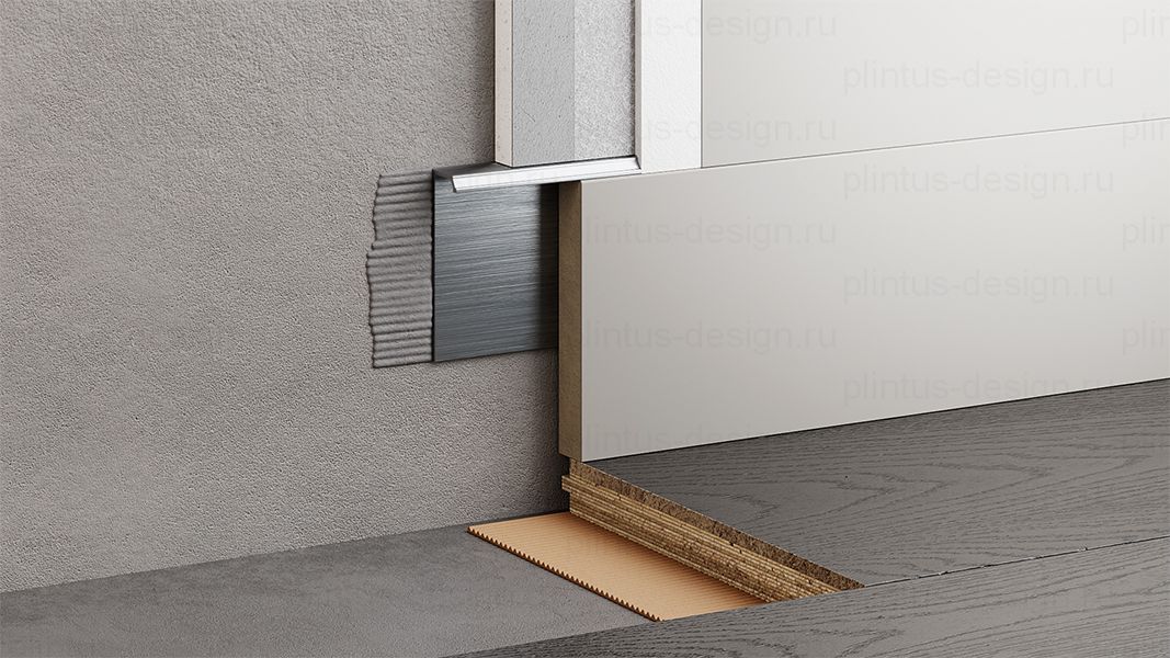 МДФ вставка FD 80 мм в скрытый плинтус, грунт под покраску