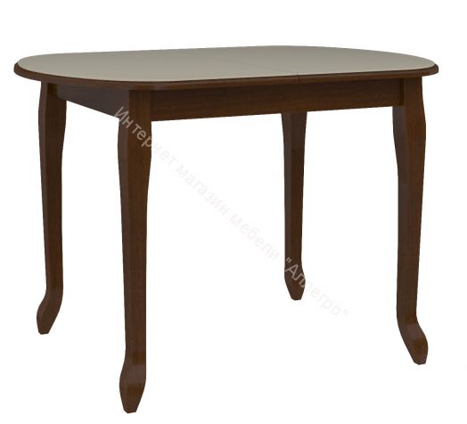 Стол Альт Тип 1 Орех тёмный, стекло бежевое матовое