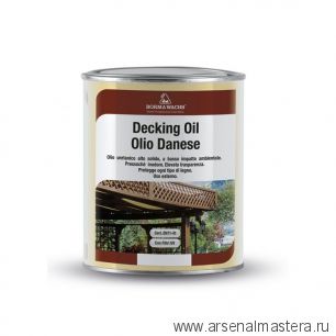 Масло датское Decking Oil 1 л для террас цвет 632 Темный орех для наружных работ Borma 4971IL-DS632