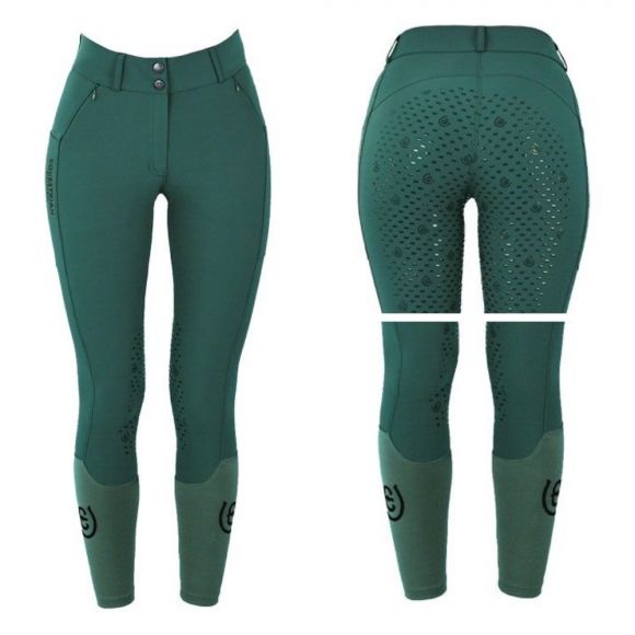 Бриджи -Equestrian Stockholm FW'22 Sycamore Green elite- Полная лея силикон. Женские.
