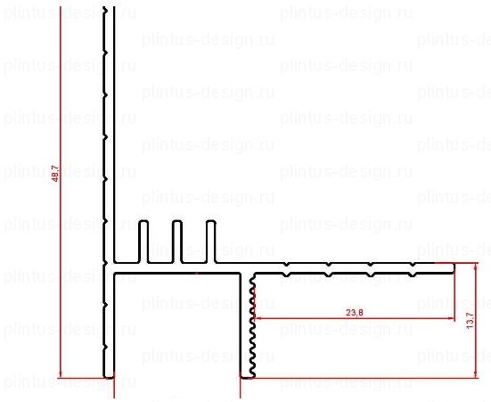 7284.05 теневой потолочный профиль Декопрофиль чёрный