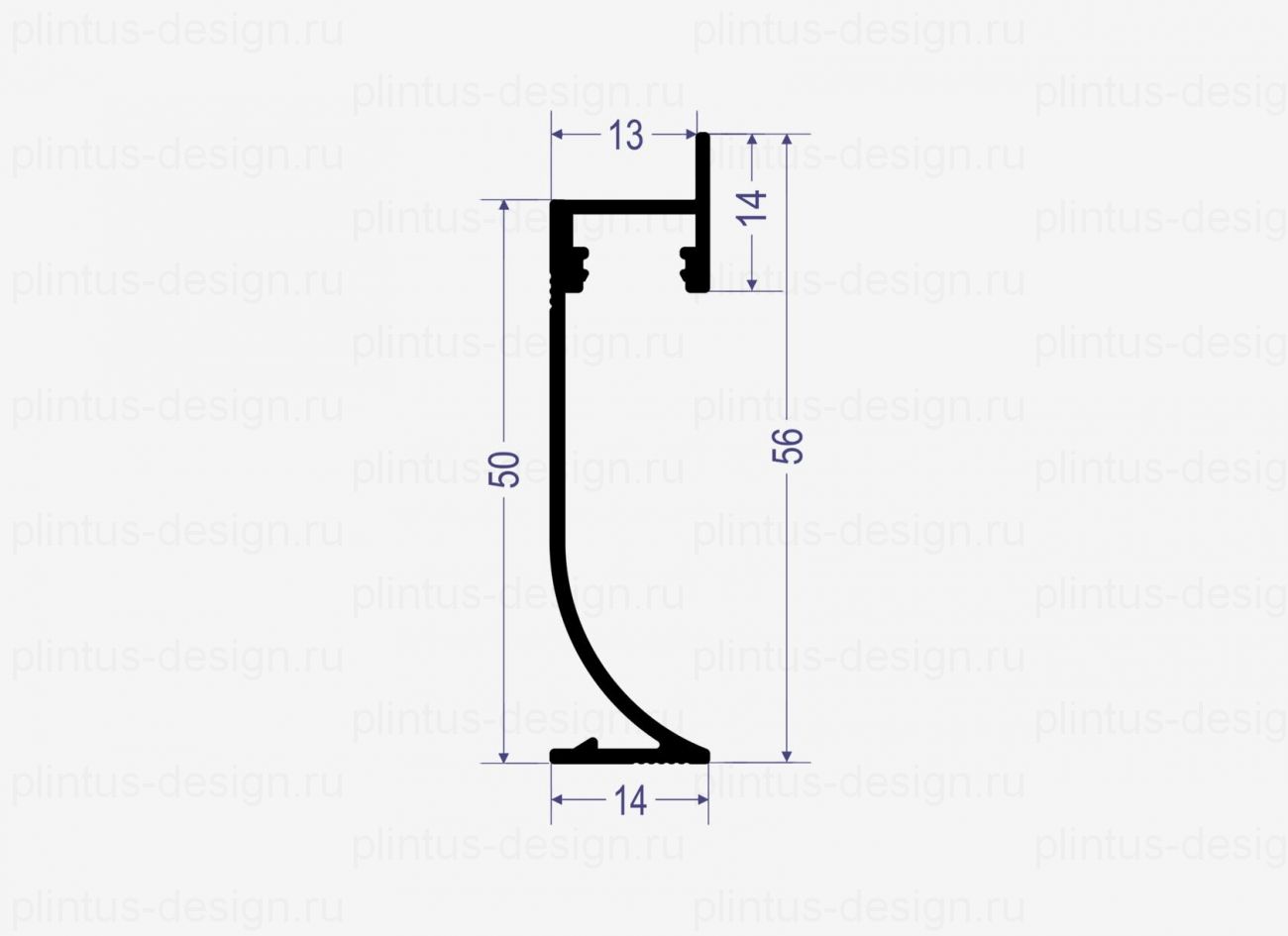 SC 1509 теневой радиусный плинтус Line Art