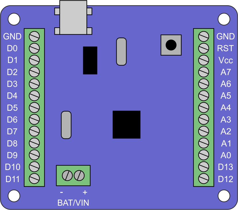 Arduino nano c клеммами