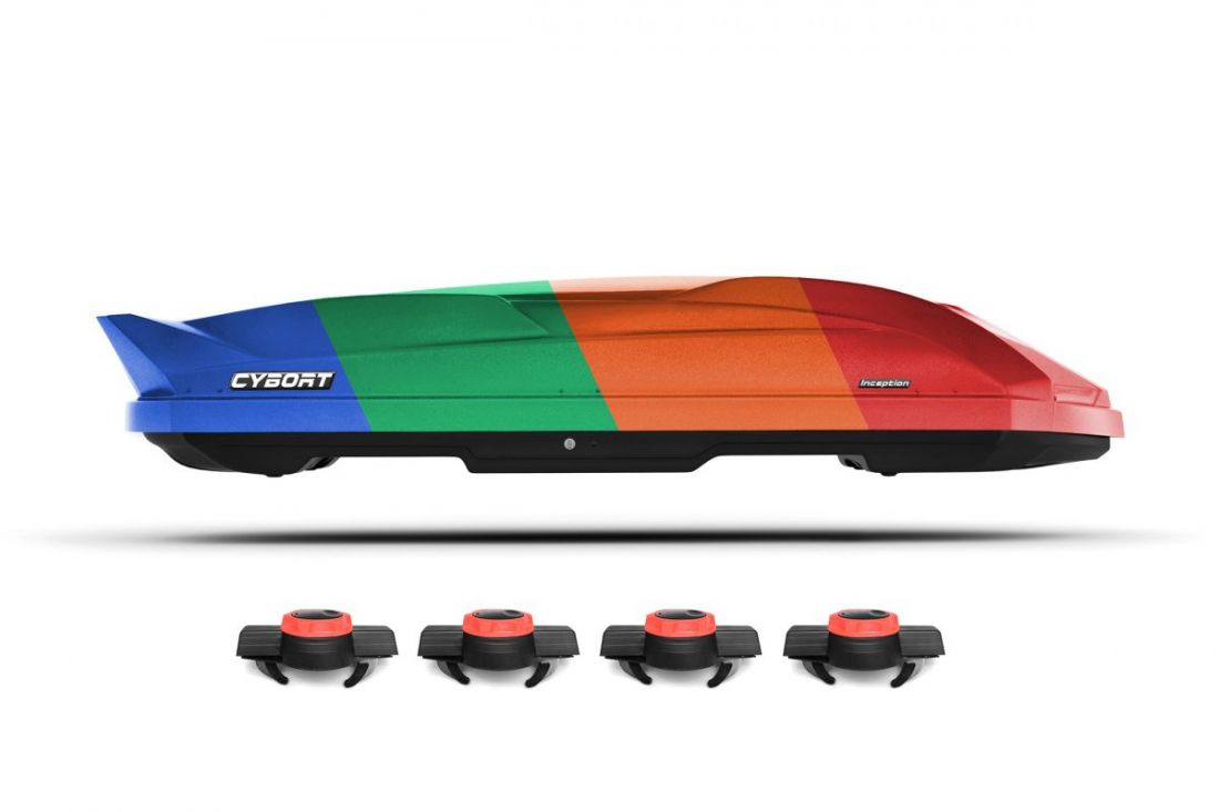 Автобокс CYBORT Inception, 206*80*40, двухсторонний metallic edition, быстросъемные крепления краб