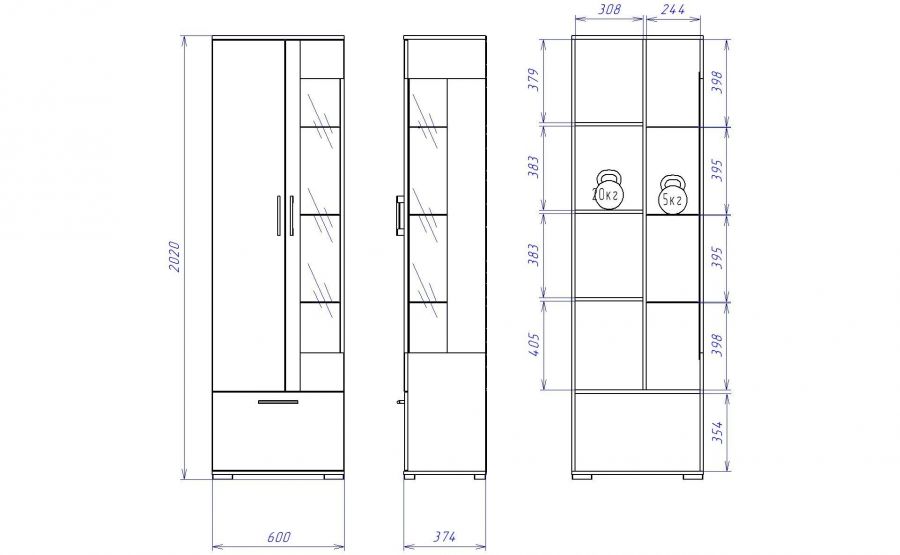 Д-3л Пенал со стеклом левый "Денвер"