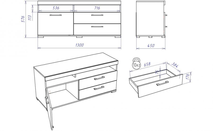 Д-4 Тумба под ТВ "Денвер"
